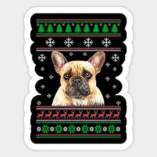 Cute French Bulldog Lover Ugly Christmas Sweater For Women And Men Funny Gifts Sticker